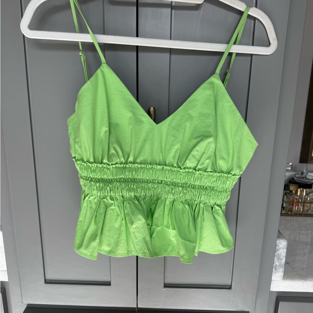 Green Ruched Women's Top